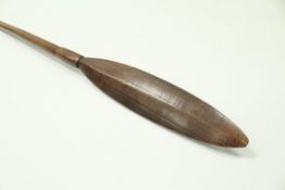 An early 20th Century Polynesian hardwood ceremonial spear of plain form,