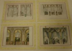 AFTER R ACKERMANN (Publisher) "Furniture designs", a set of four framed as one,