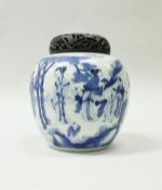 A Chinese Kangxi blue and white ginger jar,