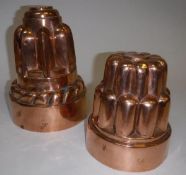 Two Victorian copper jelly moulds, 14.