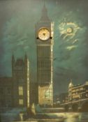 20TH CENTURY BRITISH SCHOOL "The Elizabeth Tower at The Palace of Westminster,