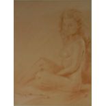 ROY PETLEY (1951-) "Seated nude", red chalk, signed and dated '88, 36.