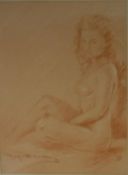 ROY PETLEY (1951-) "Seated nude", red chalk, signed and dated '88, 36.