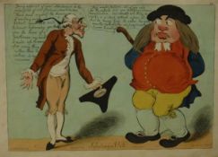 AFTER RICHARD NEWTON (1777-1798) "Soliciting a vote", engraving, hand coloured, published by T Tegg,