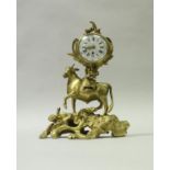 A French gilt brass cased mantle clock,