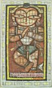 JAMINI ROY (1887-1972) "Radha", Indian Deity study, gouache on paper laid on board in mosaic effect,