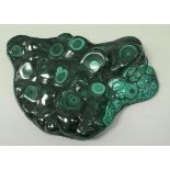 A polished Zaire Malachite section, 24.