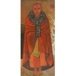 MACKENZIE "Tribal figure in red cloak", oil, signed and dated '62 lower right,