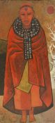 MACKENZIE "Tribal figure in red cloak", oil, signed and dated '62 lower right,