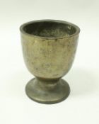 An 18th Century bronze goblet or mortar,