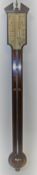 A George III mahogany and inlaid stick barometer,