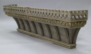 A late Victorian oak cornice or overmantel with carved,