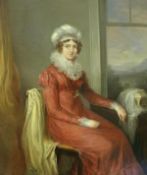 IN THE MANNER OF SIR THOMAS LAWRENCE (1769-1830) "Lady in red dress,