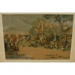 AFTER THOMAS ROWLANDSON (1756-1827) "Rural Sports or Games at Quoits", etching, later hand coloured,