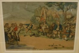 AFTER THOMAS ROWLANDSON (1756-1827) "Rural Sports or Games at Quoits", etching, later hand coloured,