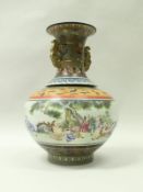 A Chinese polychrome decorated vase,