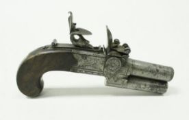 A 19th Centruy percussion over and under pocket pistol by Durs Egg of London,
