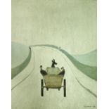 AFTER LAURENCE STEPHEN LOWRY (1887-1976) "The Cart", study of two figures in donkey pulled cart,
