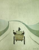 AFTER LAURENCE STEPHEN LOWRY (1887-1976) "The Cart", study of two figures in donkey pulled cart,