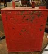 A Shell Motor Oil petrol can painted red, assorted Haines manuals,