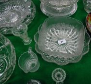 A collection of pressed and cut clear glass