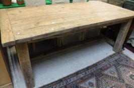 A pine farmhouse kitchen table,