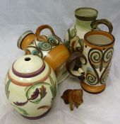 A Langley Art pottery vase with stylised flower decoration,