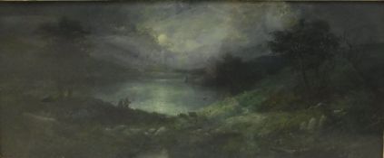 E NEVILLE (19TH CENTURY BRITISH SCHOOL) "Fishing by moonlight",