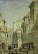 ATTRIBUTED TO THOMAS SHOTTER BOYS (1803-1874) "Street Scene", watercolour,
