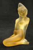 A Lalique glass nude in amber CONDITION REPORTS Some very light minor surface