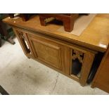 A modern oak altar table in the gothic manner,