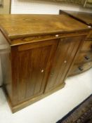 A circa 1900 Ash two door kitchen cupboard with adjustable shelving