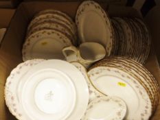 Five boxes of assorted china wares to include L Stranart Brussels china wares and Limoges