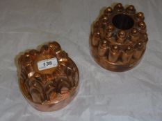 Two Victorian copper jelly moulds CONDITION REPORTS Surface scratches on both jelly