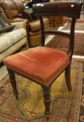 A set of five 19th Century mahogany bar back dining chairs
