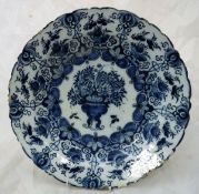 An 18th Century Delft blue and white charger,