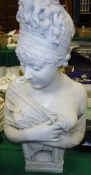 An early 20th Century marble effect bust of female form