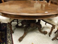 A Victorian burr walnut looe table,