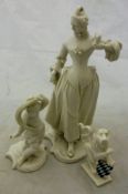 A Nymphenburg figure of a lady with mask,