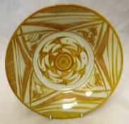 An Alan Caiger-Smith shallow bowl with yellow lustre decoration,