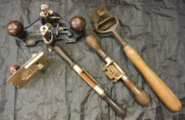 A collection of various woodworking tools to include a vintage Stanley swivelhead,