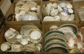 Four boxes of assorted china wares to include various items of Dresden,