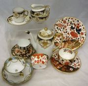 A collection of Derby and Old Hall Japan pattern part tea wares,