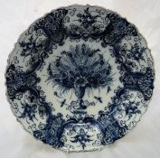 An 18th Century Delft blue and white charger,