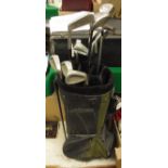 A Seal golf bag and contents of twelve clubs including Lynx irons, Callaway Big Berta No.