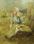 ENGLISH SCHOOL "The Harvest Girl", oil on canvas,