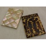 A 19th Century mother of pearl card case,