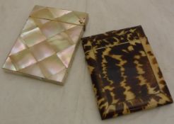 A 19th Century mother of pearl card case,