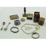 Two bags of assorted ladies costume jewellery, together with ladies companion necessaire,