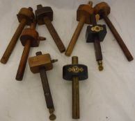 A Sorby of Sheffield rosewood and brass mounted mortice gauge,